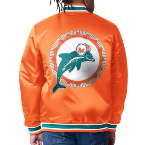 Miami Dolphins Closer Aqua/Orange Satin Jacket - Image 3