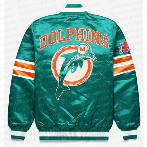 Miami Dolphins Exclusive Green Satin Jacket - Image 2