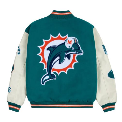 Miami Dolphins Sunshine State Aqua Letterman Jacket - Image 2