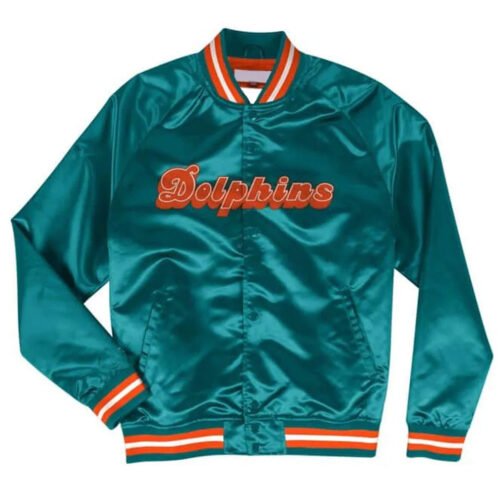 Miami Dolphins Lightweight Aqua Satin Jacket