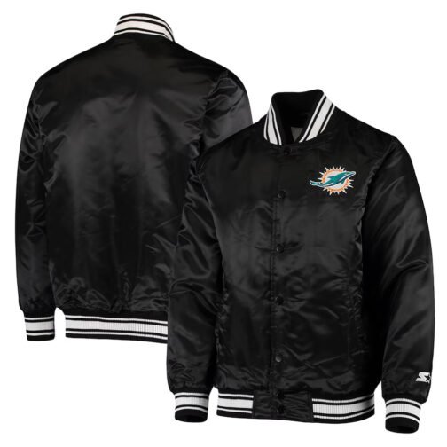 Miami Dolphins Locker Room Satin Jacket - Image 5