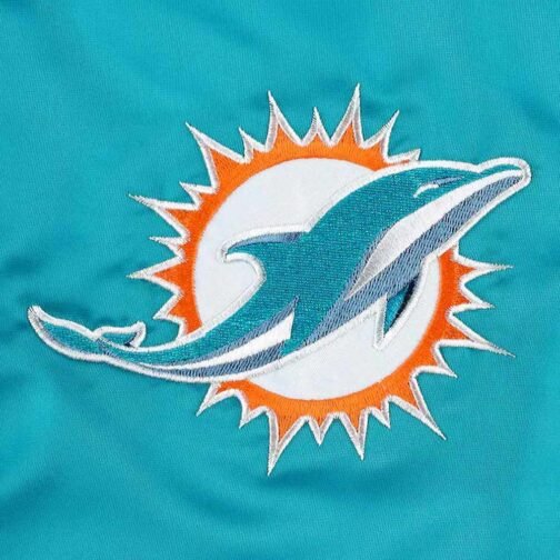 Aqua Miami Dolphins Pick and Roll Satin Jacket - Image 4