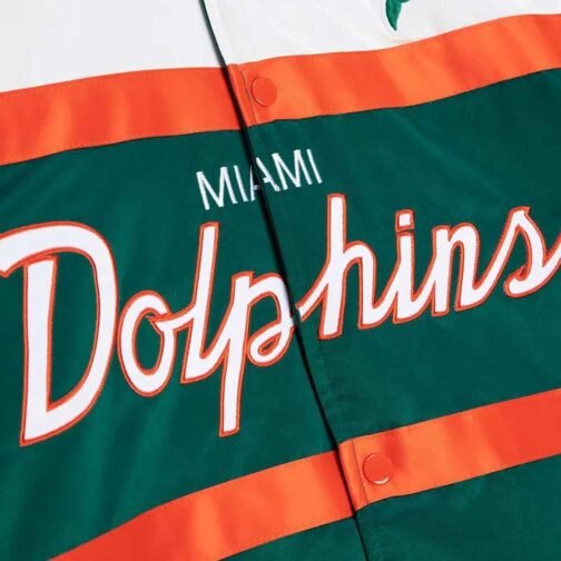 Miami Dolphins Special Script Heavyweight Satin Jacket - Image 5