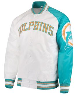 White Miami Dolphins Start of Season Retro Satin Jacket