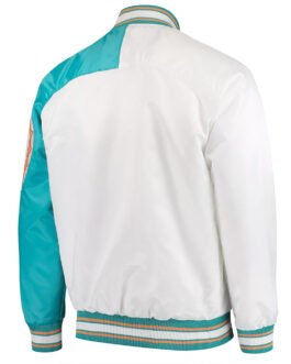 White Miami Dolphins Start of Season Retro Satin Jacket