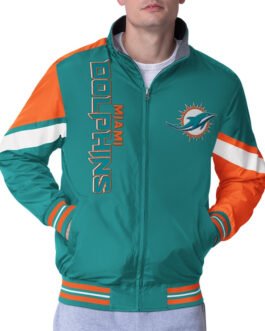 Miami Dolphins Strong Arm Aqua Full-Zip Jacket