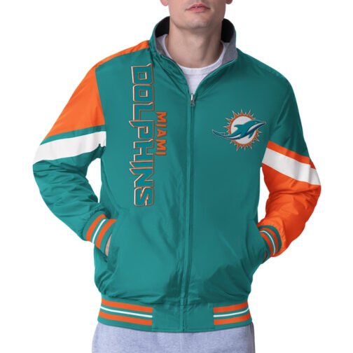 Miami Dolphins Strong Arm Aqua Full-Zip Jacket