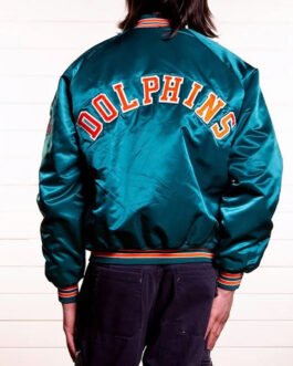 Miami Dolphins Team Aqua Satin Jacket