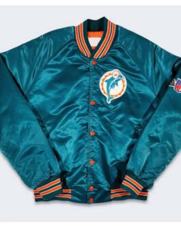 Miami Dolphins Team Aqua Satin Jacket