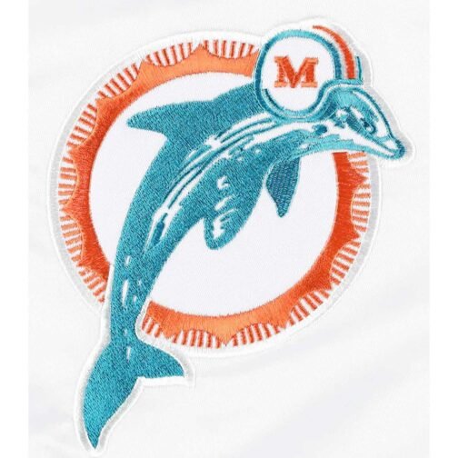 Miami Dolphins The Power Forward White Full-Snap Satin Jacket - Image 5