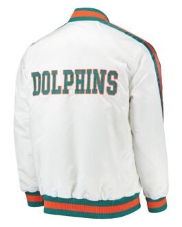 Throwback D-Line Miami Dolphins White Jacket