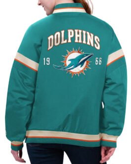 Miami Dolphins Tournament Aqua Varsity Jacket