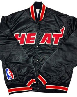 90s Miami Heat Satin Black Jacket