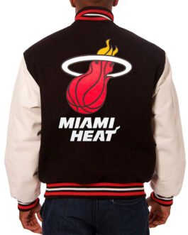 Miami Heat Black and White Varsity Jacket