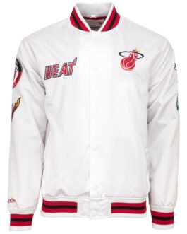 Miami Heat City Collection White Varsity Satin Jacket