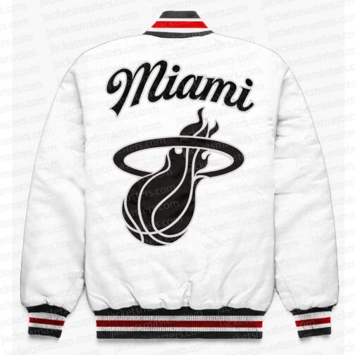 Miami Heat Exclusive White Satin Jacket - Image 2