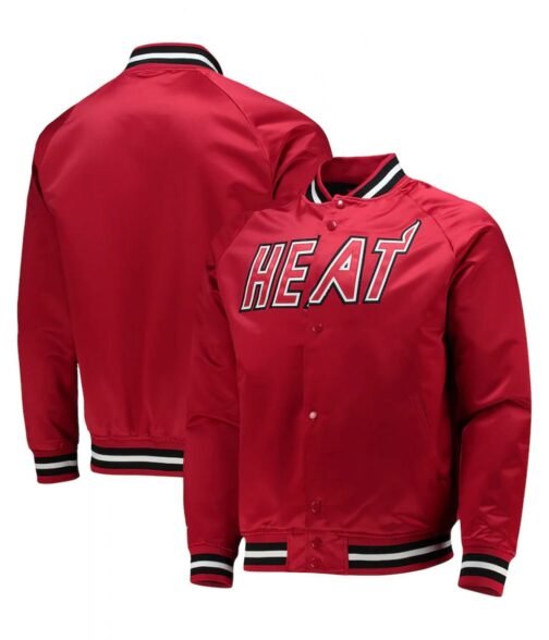 Hardwood Classics Miami Heat Red Jacket - Image 3