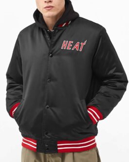 Miami Heat Heavyweight Black Satin Jacket