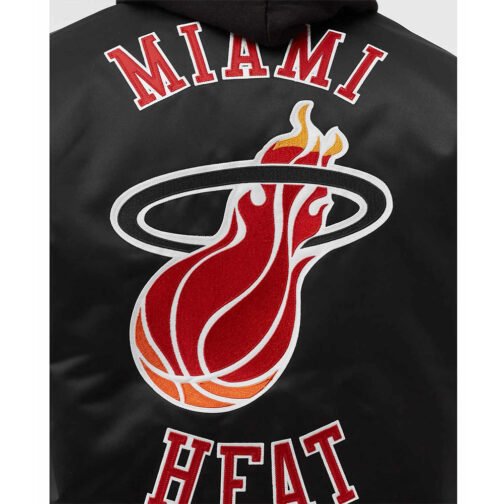 Miami Heat Heavyweight Black Satin Jacket - Image 5