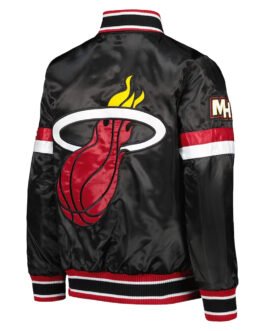 Miami Heat Home Game Black Satin Jacket