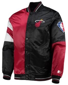 75th Anniversary Miami Heat Leader Red/Black Satin Jacket