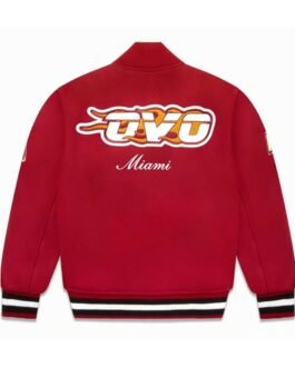 OVO Miami Heat Varsity Wool Burgundy Jacket