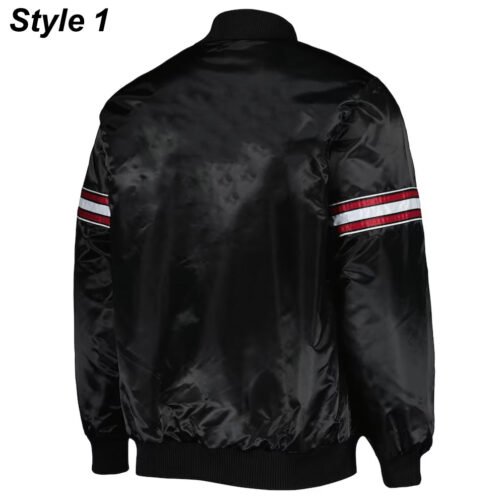 Pick & Roll Miami Heat Black Varsity Satin Jacket - Image 3