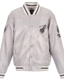Silver Miami Heat Satin Jacket