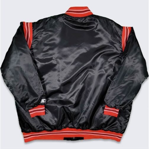Miami Heat Teddy Black Varsity Satin Jacket - Image 2