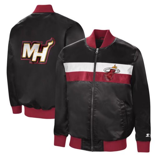 Miami Heat The Ambassador Black Satin Jacket - Image 3