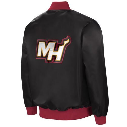 Miami Heat The Ambassador Black Satin Jacket - Image 2