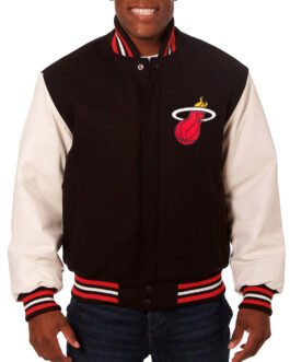 Miami Heat Black and White Varsity Jacket
