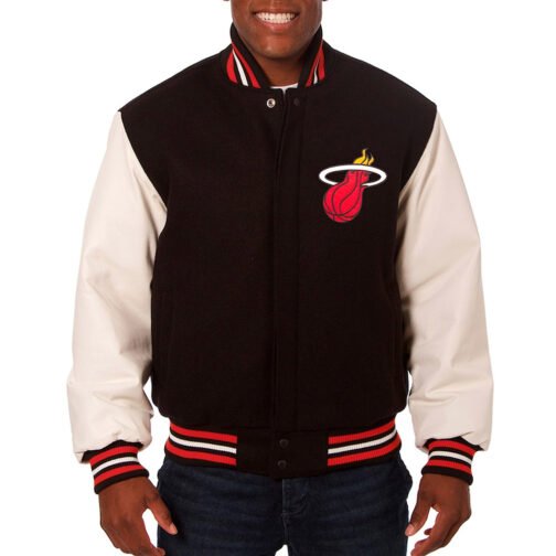 Miami Heat Black and White Varsity Jacket