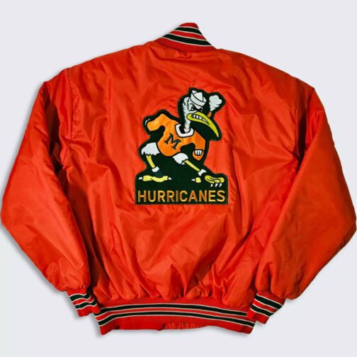 90’s Miami Hurricanes Delong Bomber Jacket - Image 2
