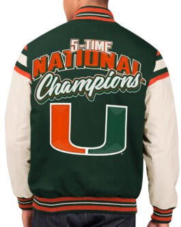 Miami Hurricanes Champions Commemorative Victory Varsity Jacket
