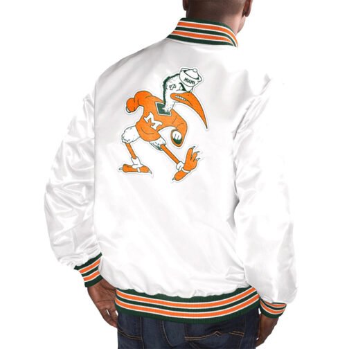 Miami Hurricanes Bomber Satin Jacket - Image 7