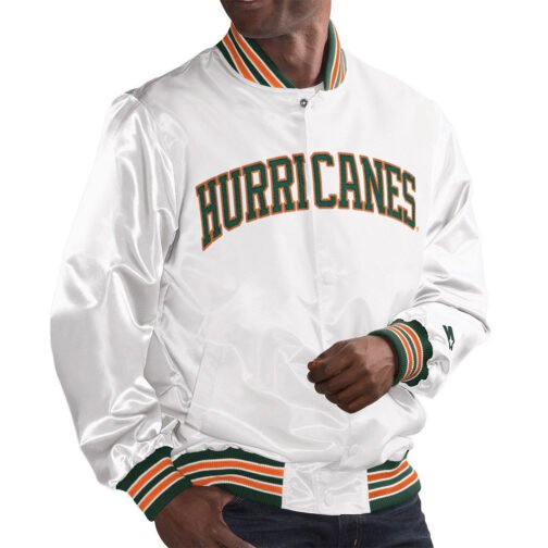 Miami Hurricanes Bomber Satin Jacket - Image 3