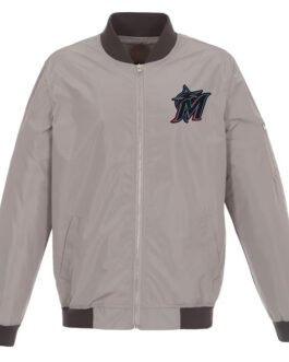 Miami Marlins Bomber Lightweight Nylon Jacket