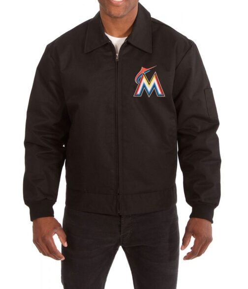 Miami Marlins Workwear Black Jacket