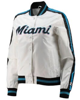 Hometown Miami Marlins White Satin Jacket