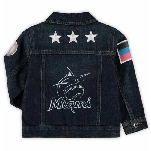 Miami Marlins Toddler Button-Up Denim Jacket - Image 2