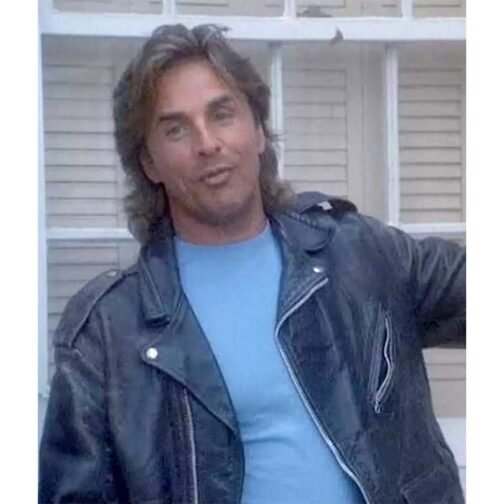 James Crockett Miami Vice Black Leather Jacket - Image 9