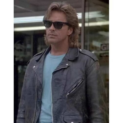James Crockett Miami Vice Black Leather Jacket - Image 7