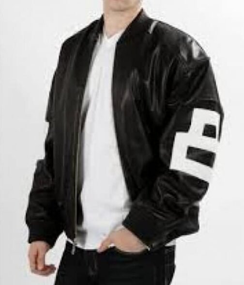 Bomber Michael Hoban 8 Ball Black Leather Jacket - Image 4