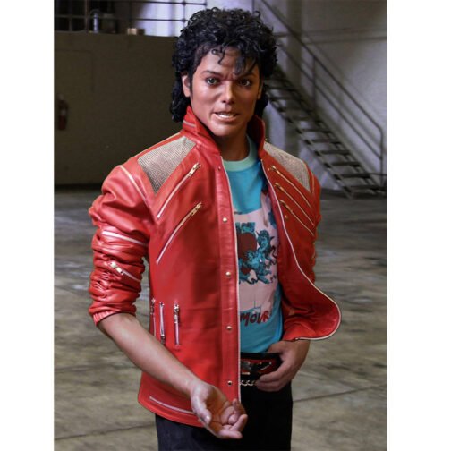 Michael Jackson Beat It Red Leather Jacket - Image 2