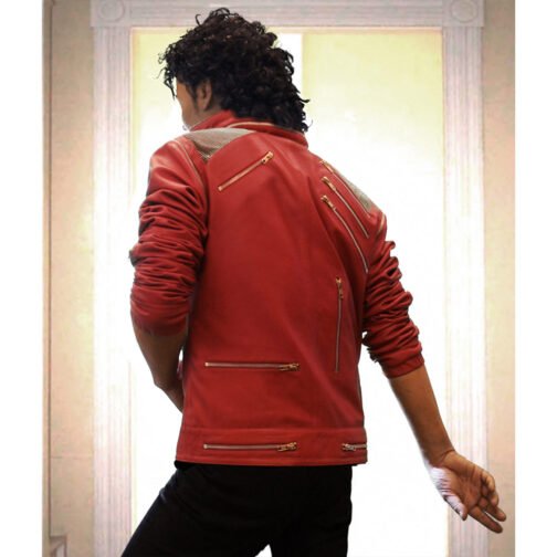 Michael Jackson Beat It Red Leather Jacket - Image 4