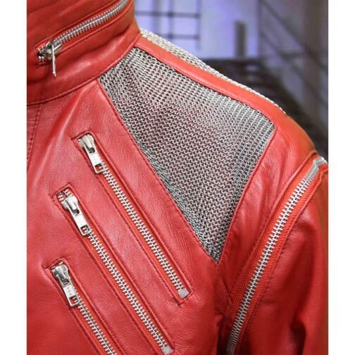 Michael Jackson Beat It Red Leather Jacket - Image 5