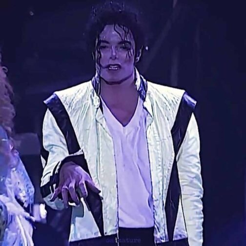 Thriller Michael Jackson White Leather Jacket - Image 12