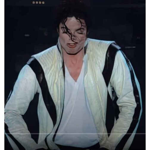 Thriller Michael Jackson White Leather Jacket - Image 14