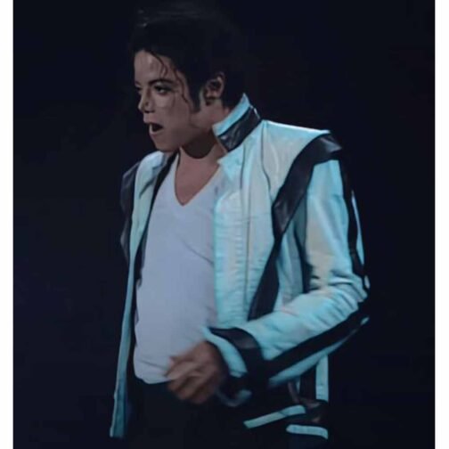 Thriller Michael Jackson White Leather Jacket - Image 15
